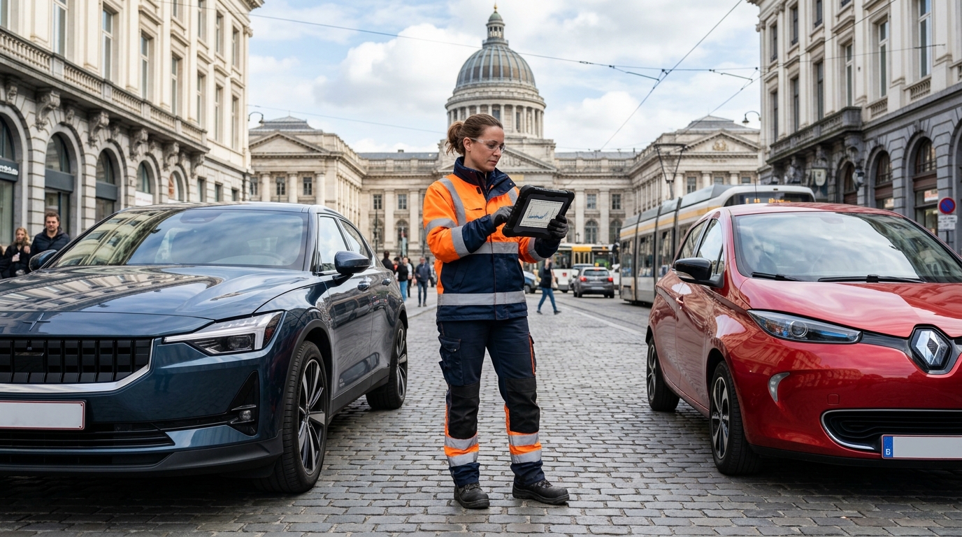Technicien de City Dépannage prêt à intervenir sur différents types de véhicules à Ixelles, des citadines aux SUV électriques.