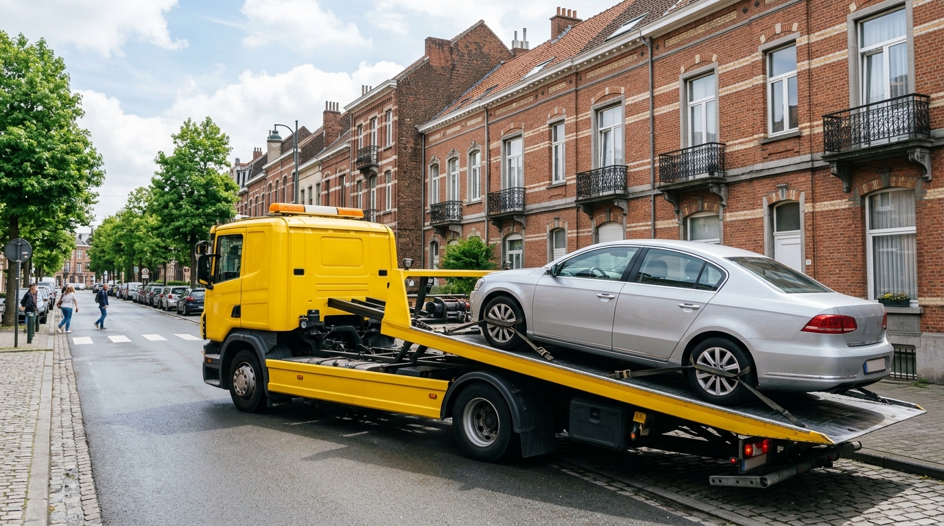 Remorquage de voiture à Jette par une dépanneuse professionnelle de City Dépannage.