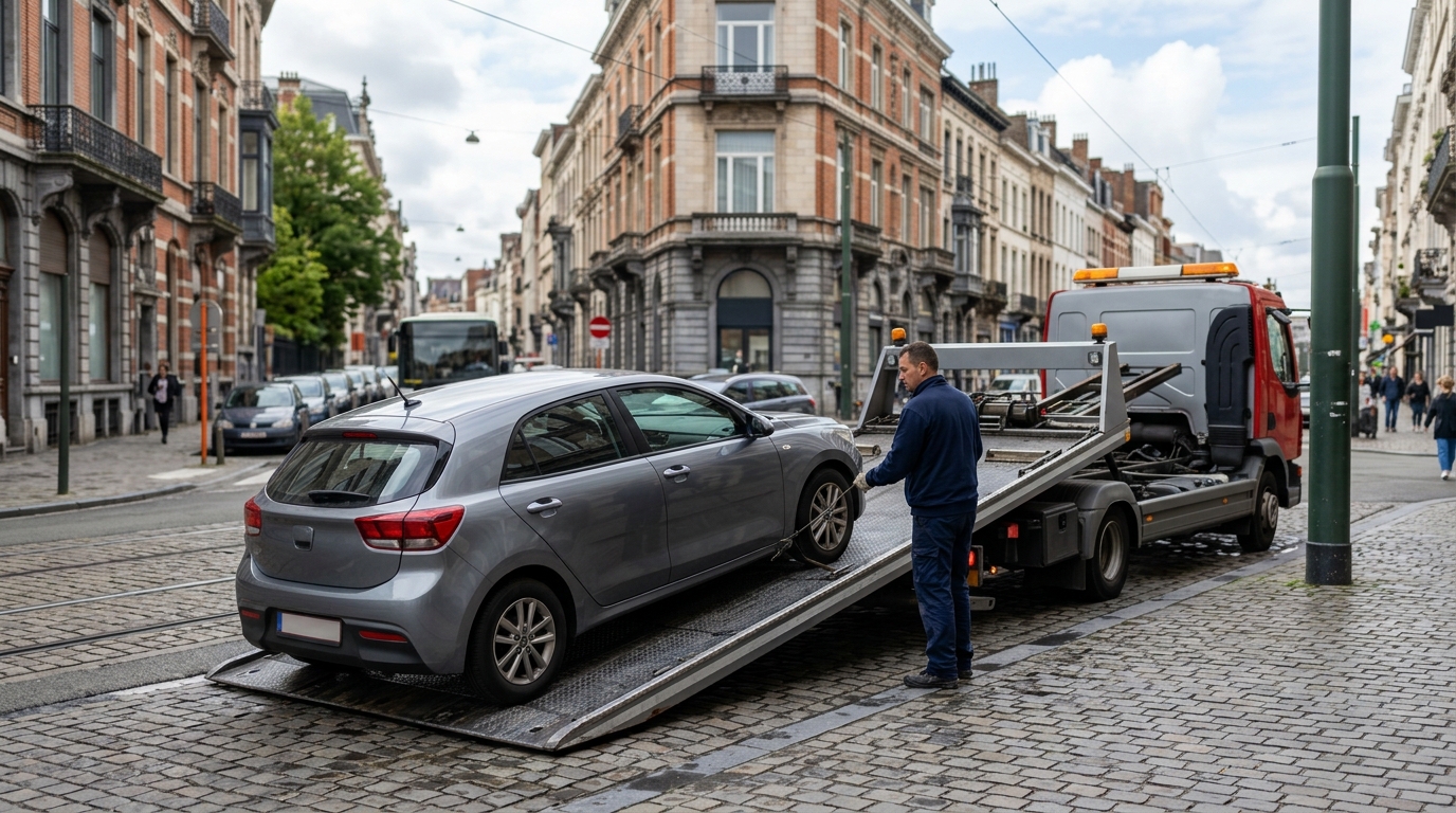 Service de remorquage et dépannage voiture Molenbeek-Saint-Jean avec un camion professionnel.